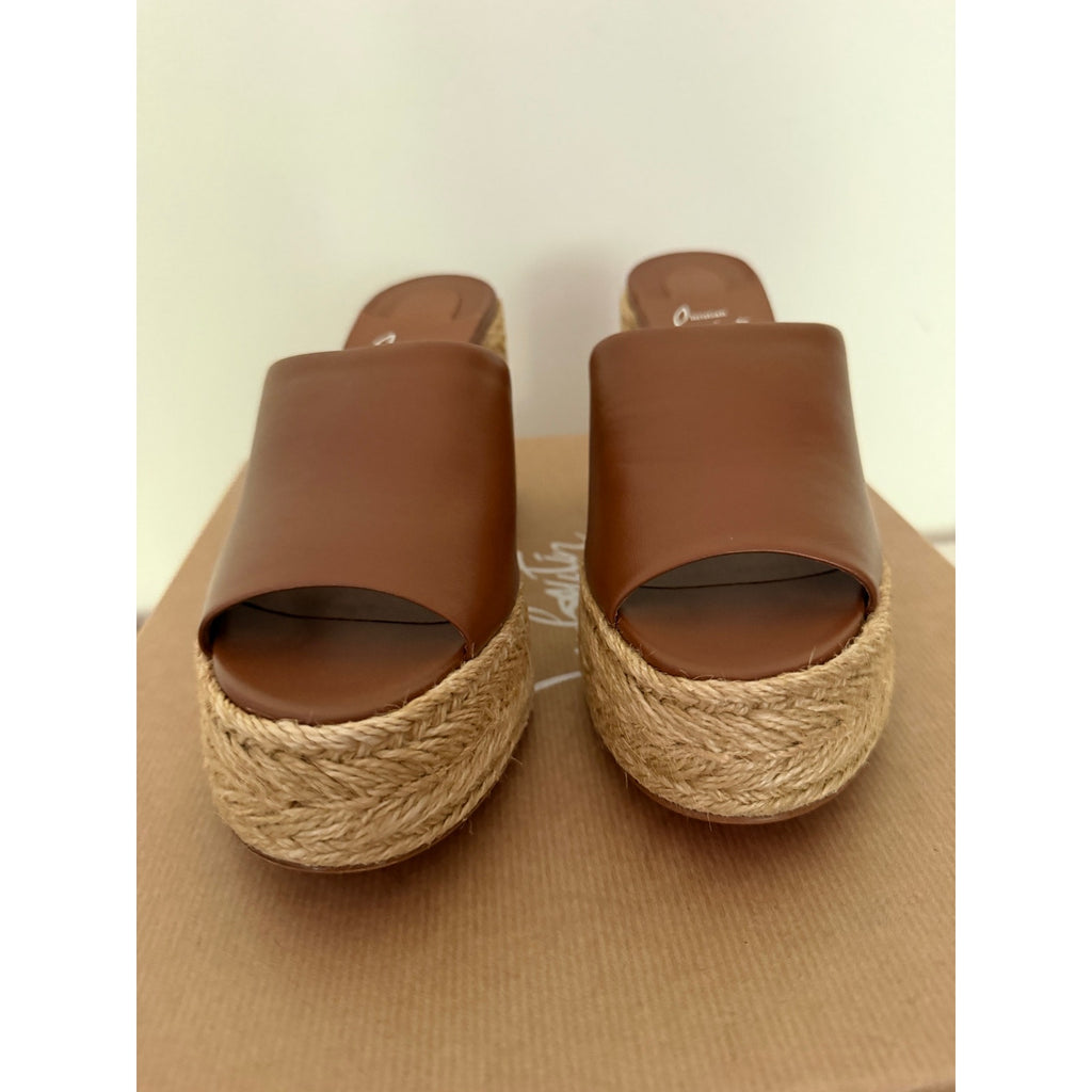 Christian Louboutin Brown Calakala 85mm Leather Platform Mules Size 36