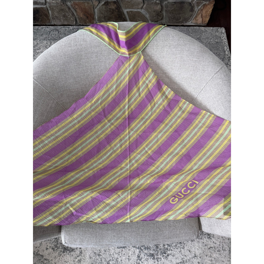 Gucci Baya Striped Silk Cotton Tank Top Multicolor One Size NWT