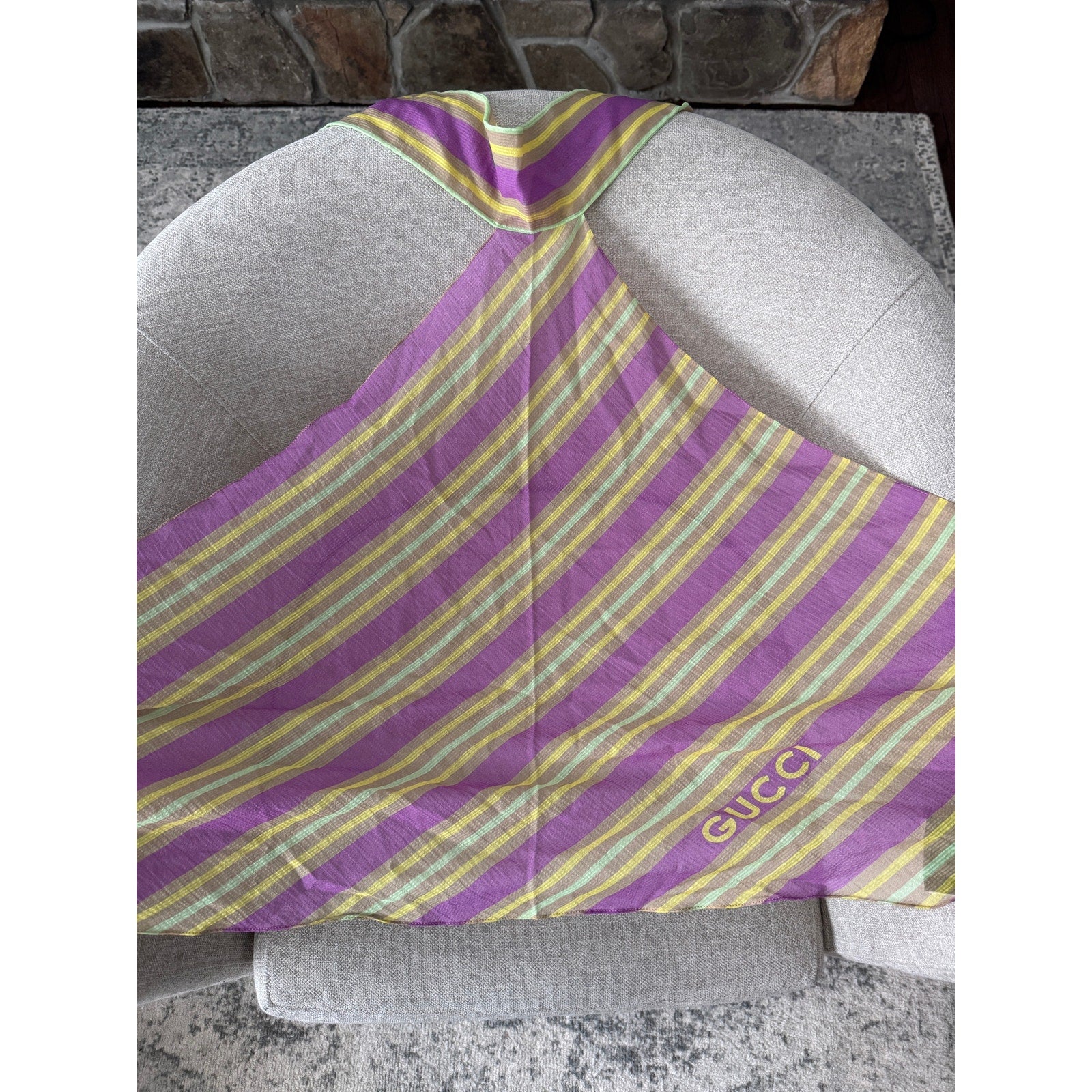 Gucci Baya Striped Silk Cotton Tank Top Multicolor One Size NWT