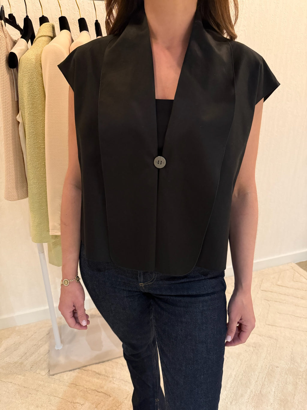 Chanel Black Button Vest