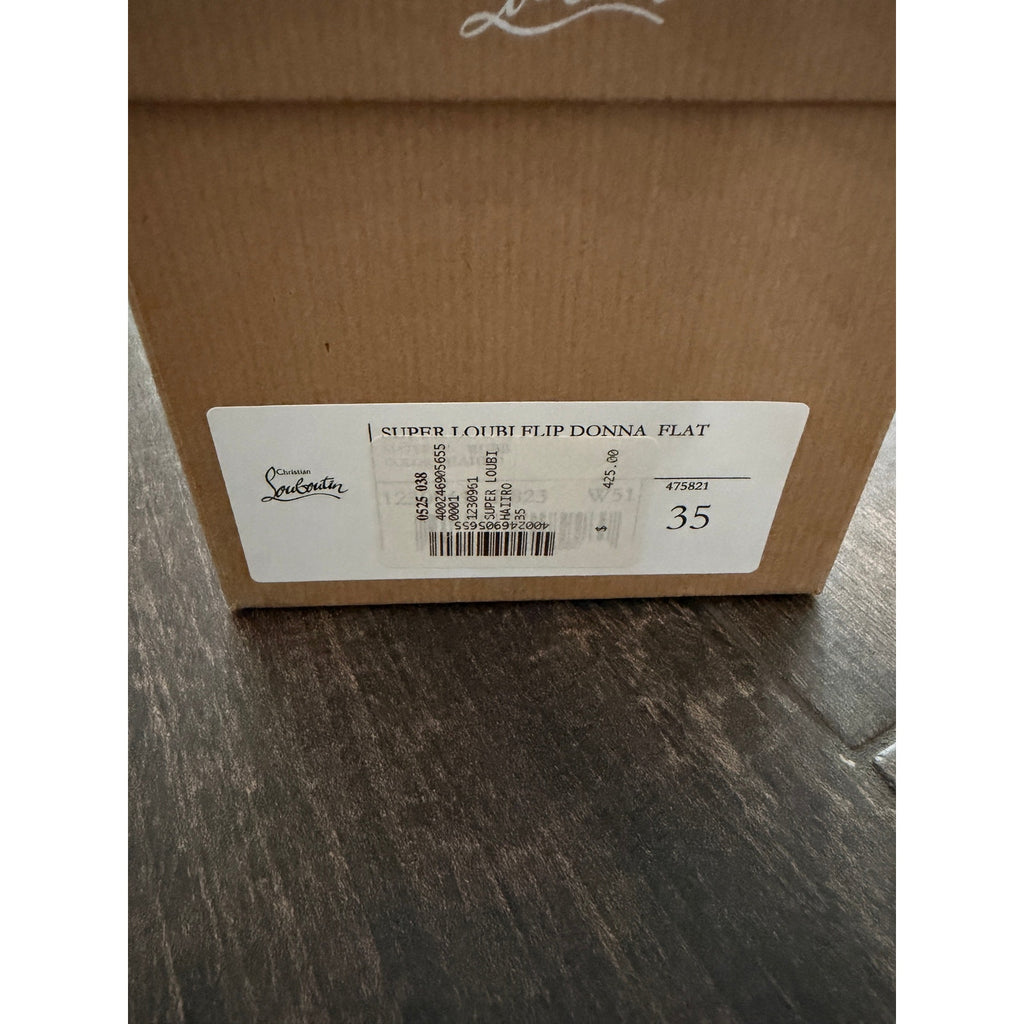 Christian Louboutin Super Loubi Flip Sandals BNIB 35 color is Haiiro