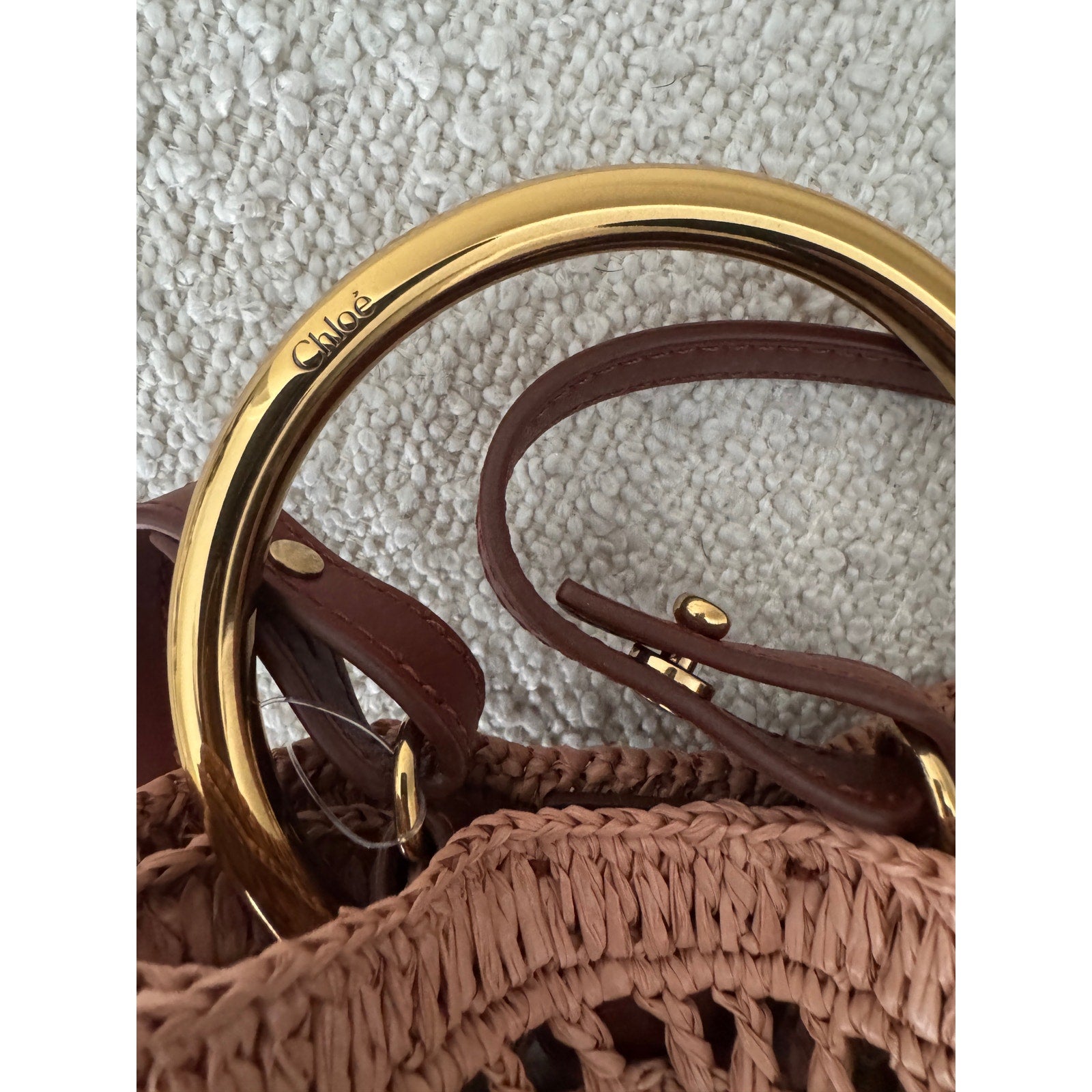 CHLOÉ Summer Banana Mini raffia crossbody bag NWT