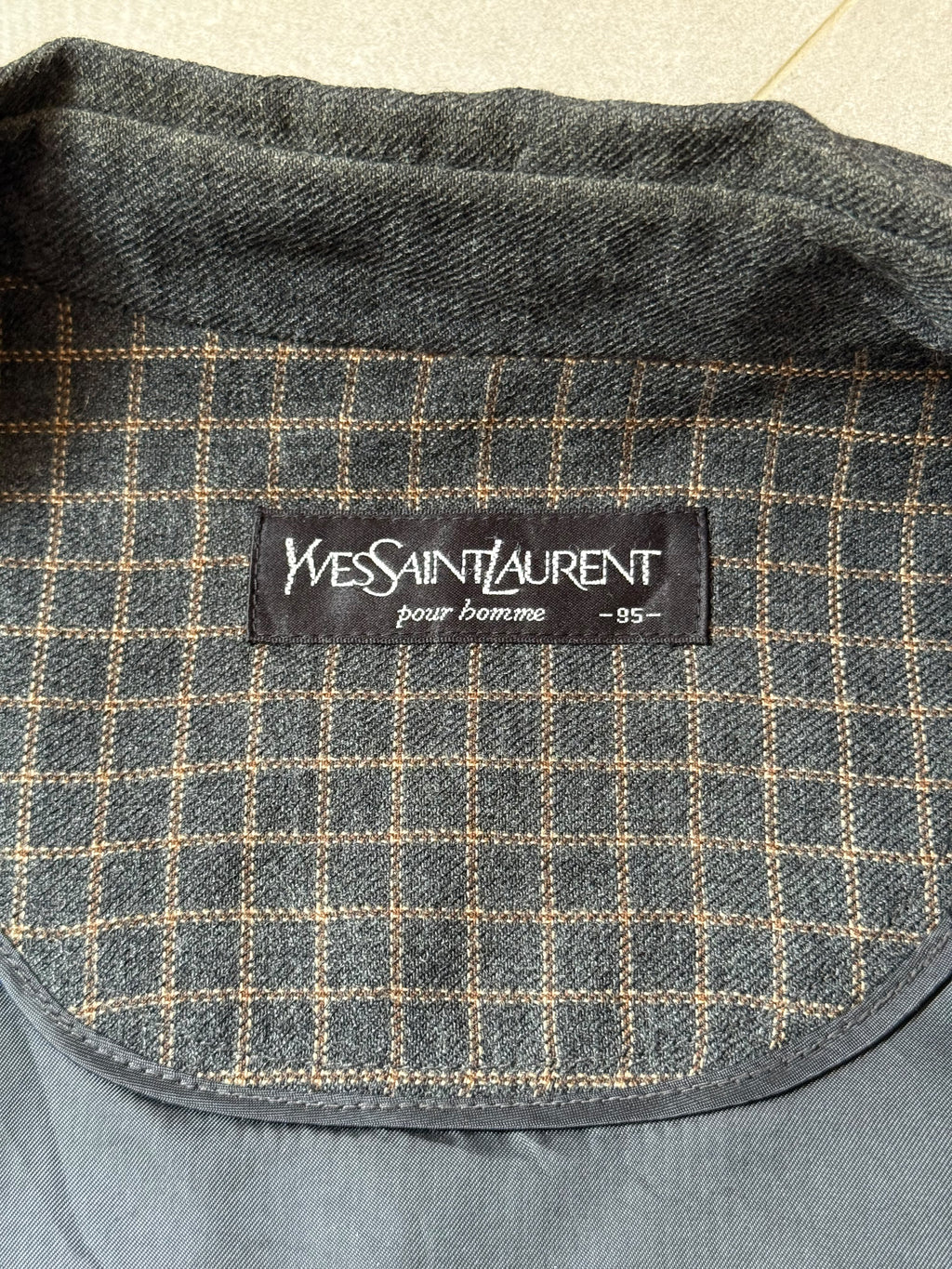 Yves Saint Laurent YSL  Charcoal Gray Wool Blend Bomber Jacket
