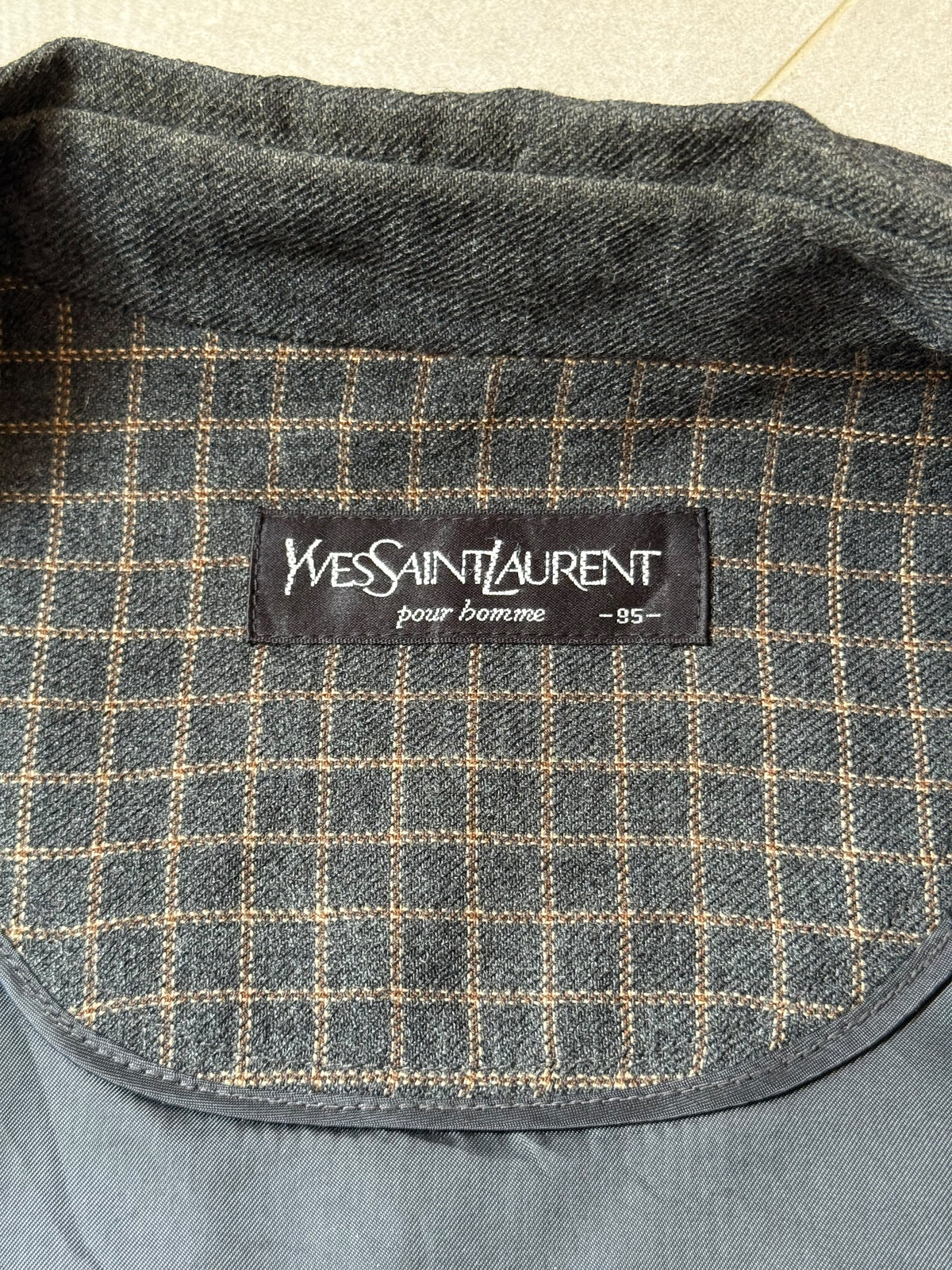Yves Saint Laurent YSL  Charcoal Gray Wool Blend Bomber Jacket