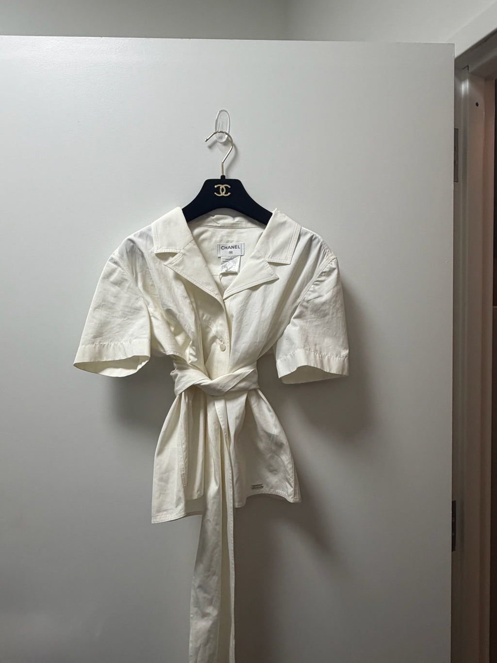 Chanel Spring 2001 Button-Up Top FR40 | Off White Blouse