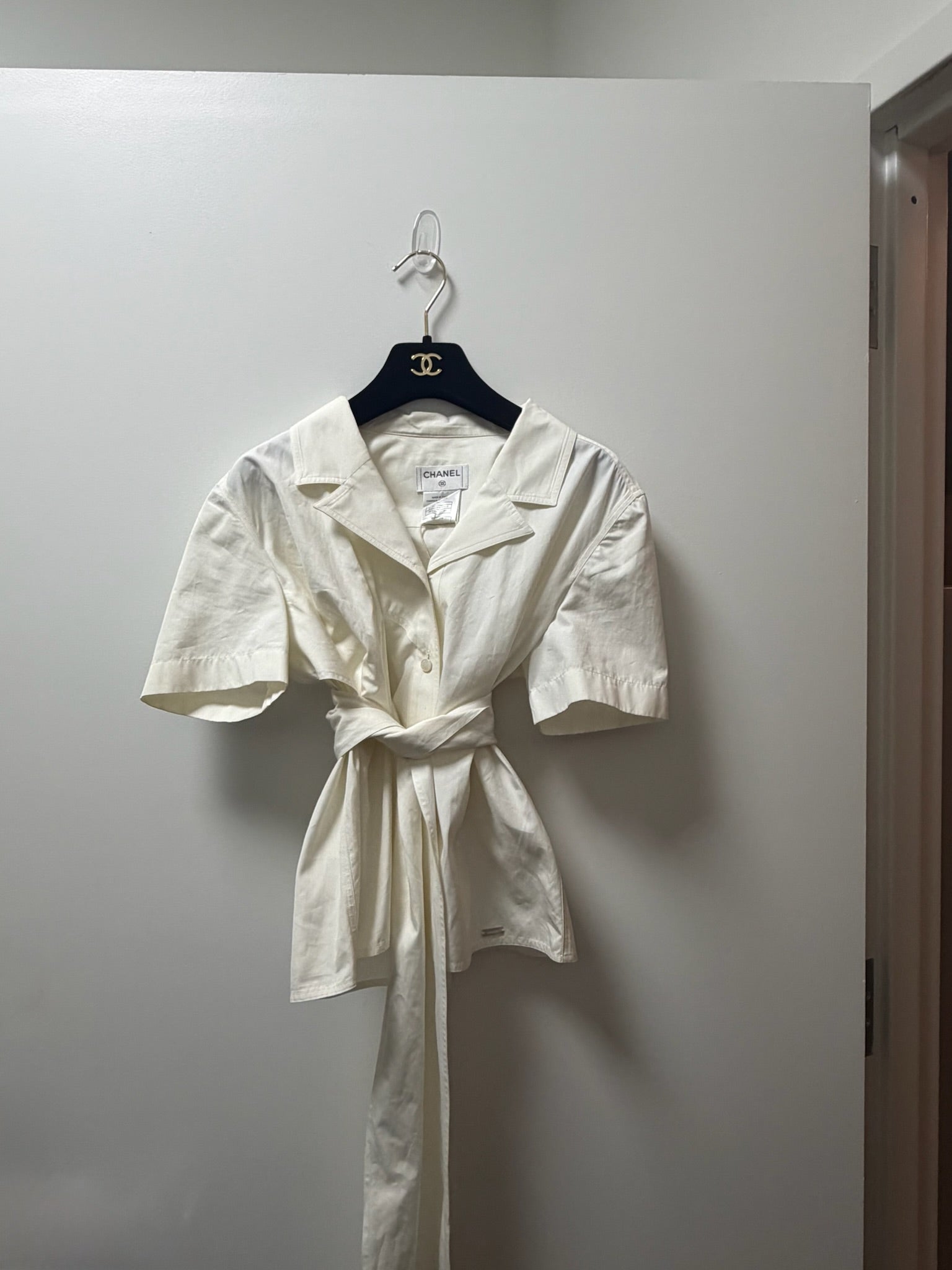 Chanel Spring 2001 Button-Up Top FR40 | Off White Blouse