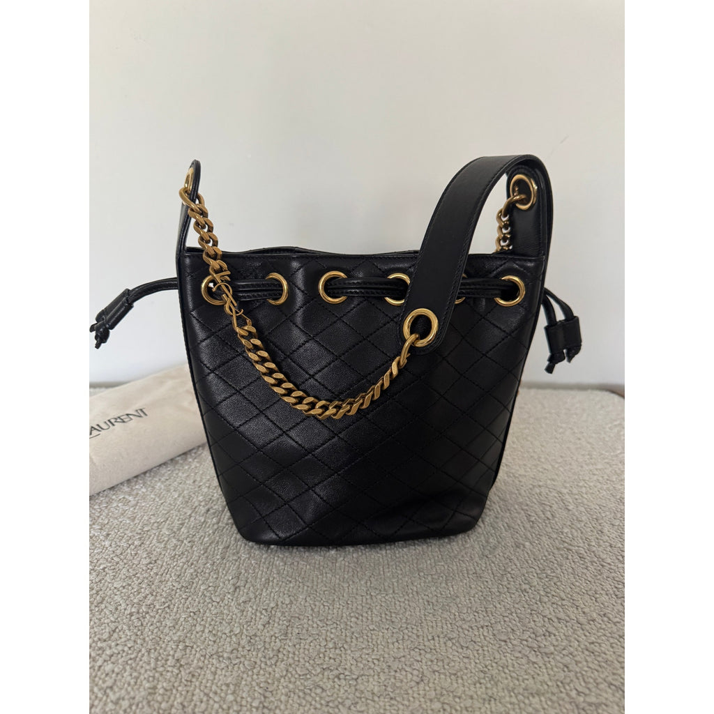 SAINT LAURENT Small Cassandre Quilted Bucket Bag NWT