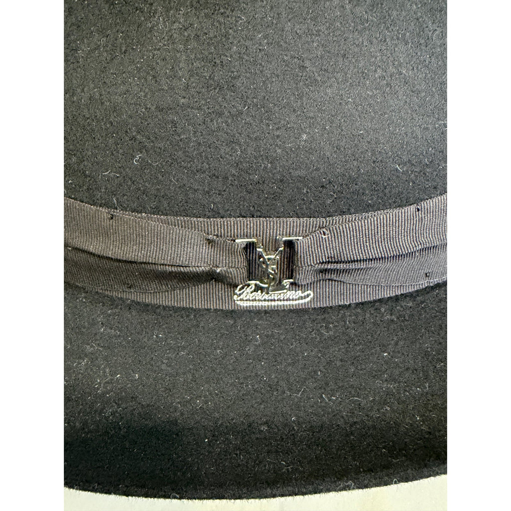 Saint Laurent x Borsalino Federico Black Wool Felt Fedora Hat Size 58 Medium Unisex