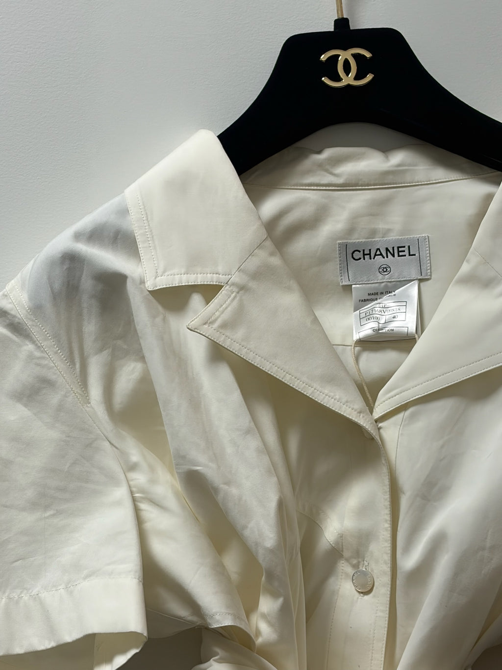 Chanel Spring 2001 Button-Up Top FR40 | Off White Blouse