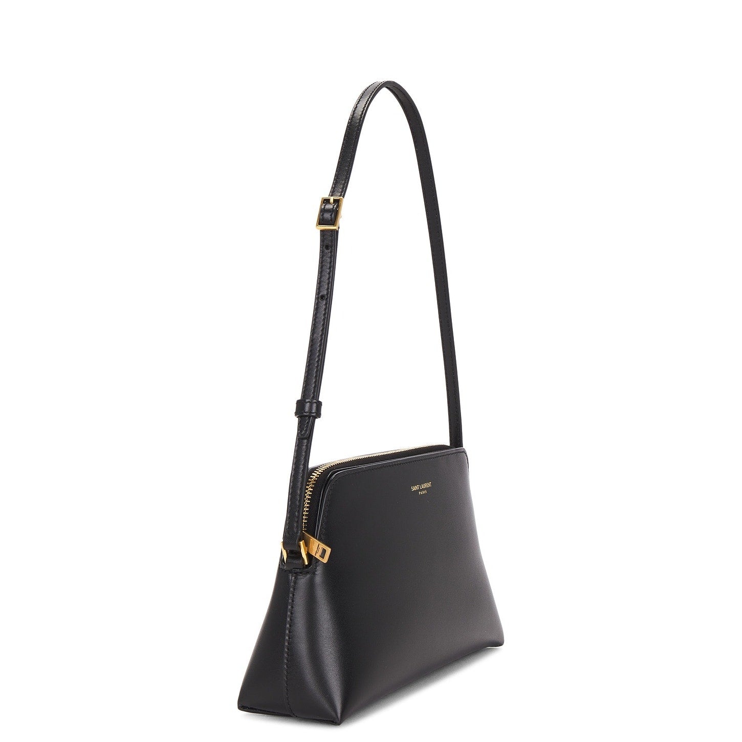 Saint Laurent Pouch On Strap Black Calfskin Crossbody Bag Nero Leather NWT