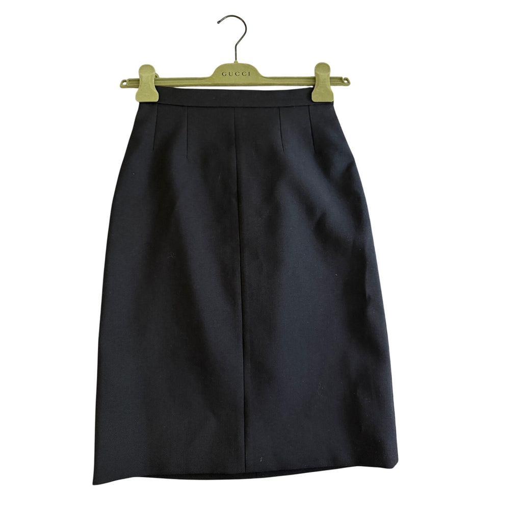 Gucci Black Wool Midi Skirt NWT Size IT 36