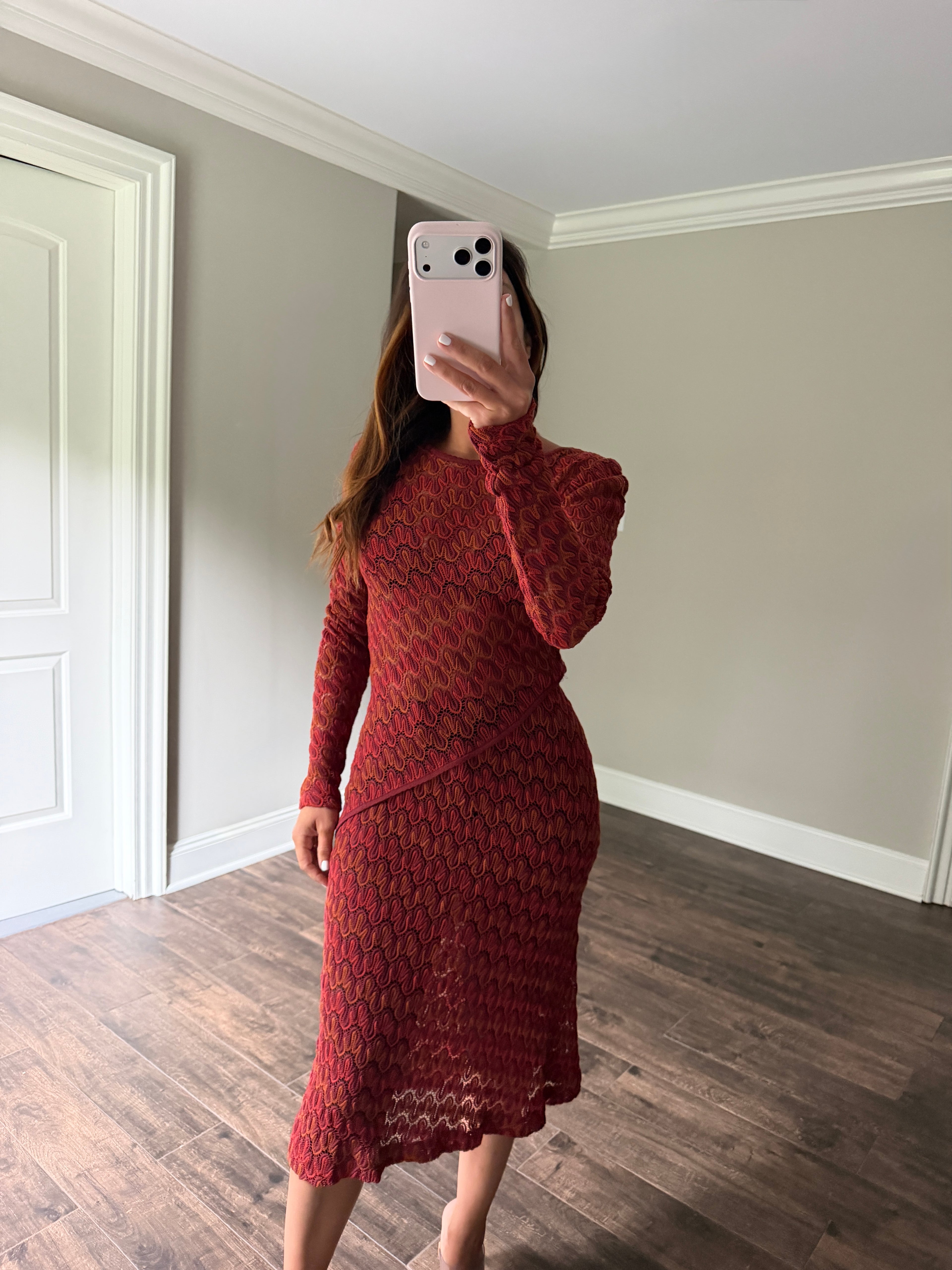 Missoni Silk Midi Zig Zag Length Dress