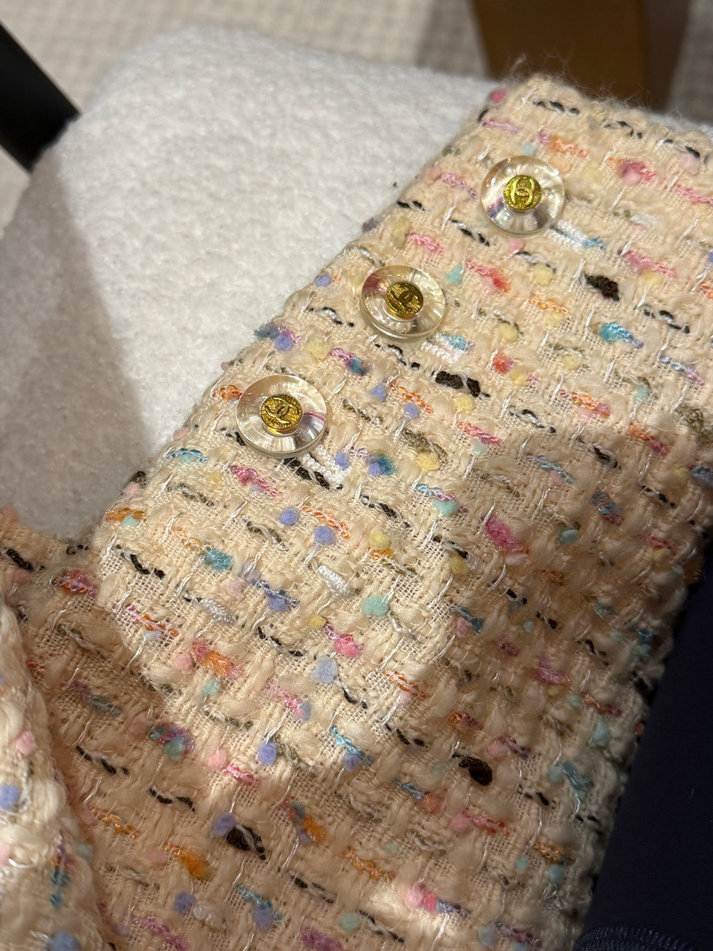 Chanel Tweed CC Logo Rainbow Muliticolor Blazer