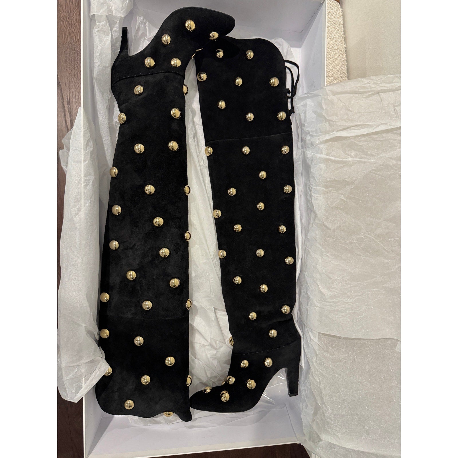 Chloé Eve Studded Over-the-Knee Boots Black 37 – Beyoncé Wore These! BNIB