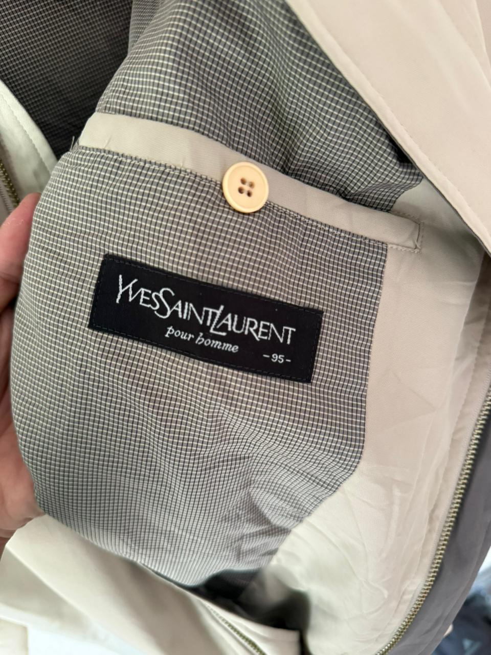 Saint Laurent YSL  Khaki Windbreaker Bomber Jacket