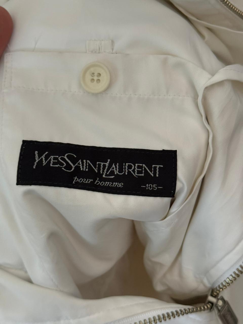YSL Logo White Bomber Windbreaker
