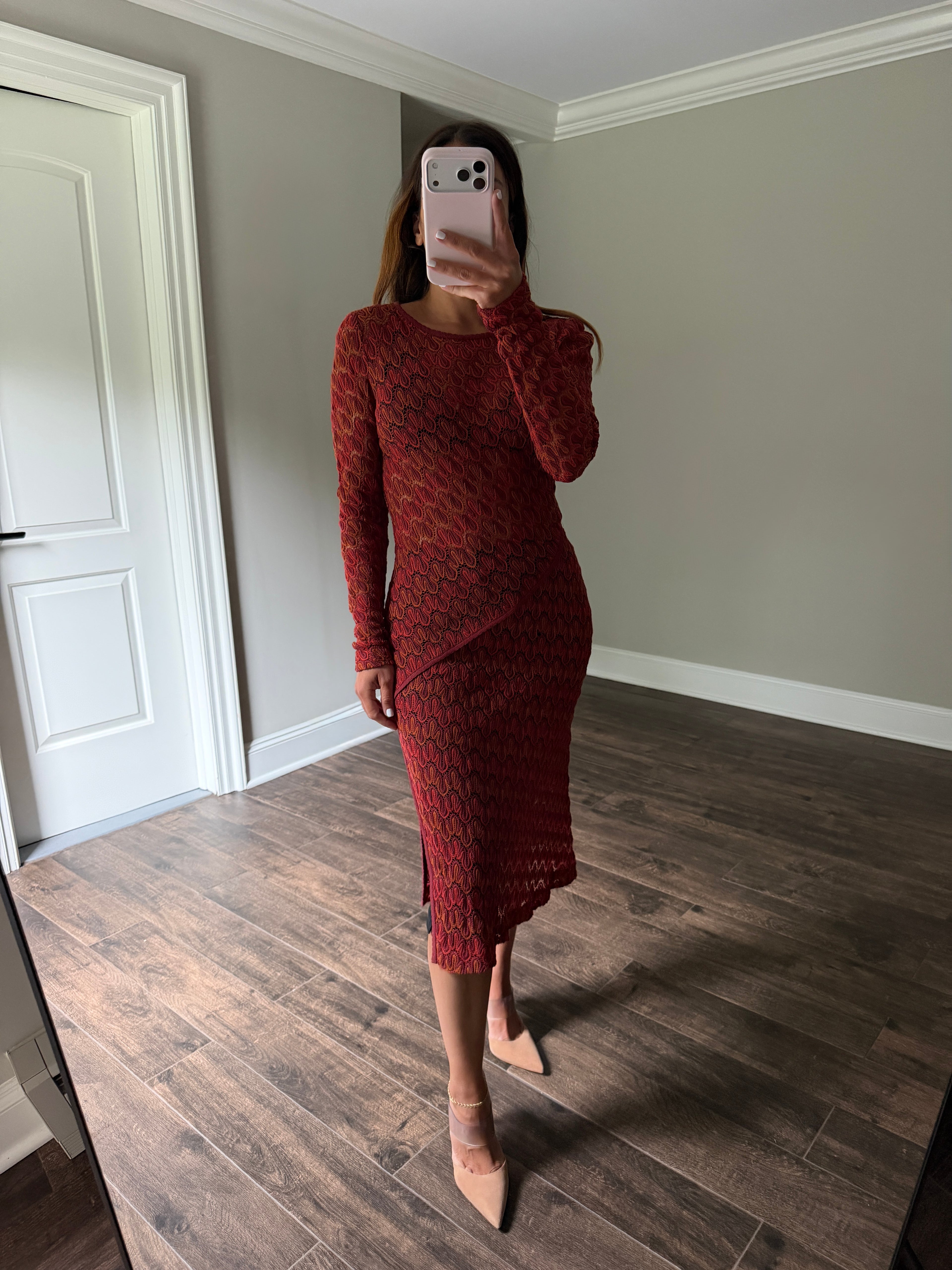 Missoni Silk Midi Zig Zag Length Dress