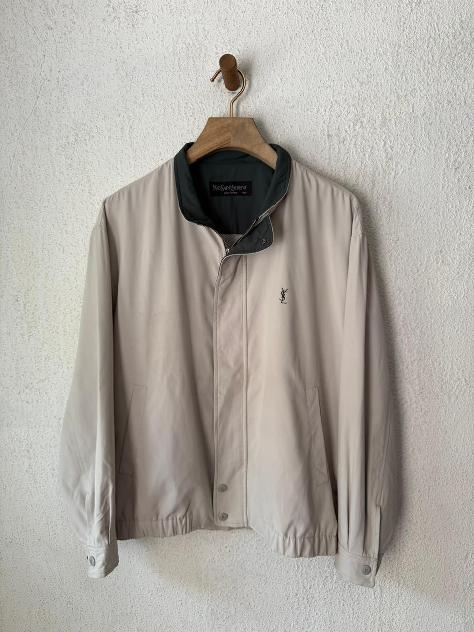 Saint Laurent YSL Green Khaki Windbreaker Bomber Jacket