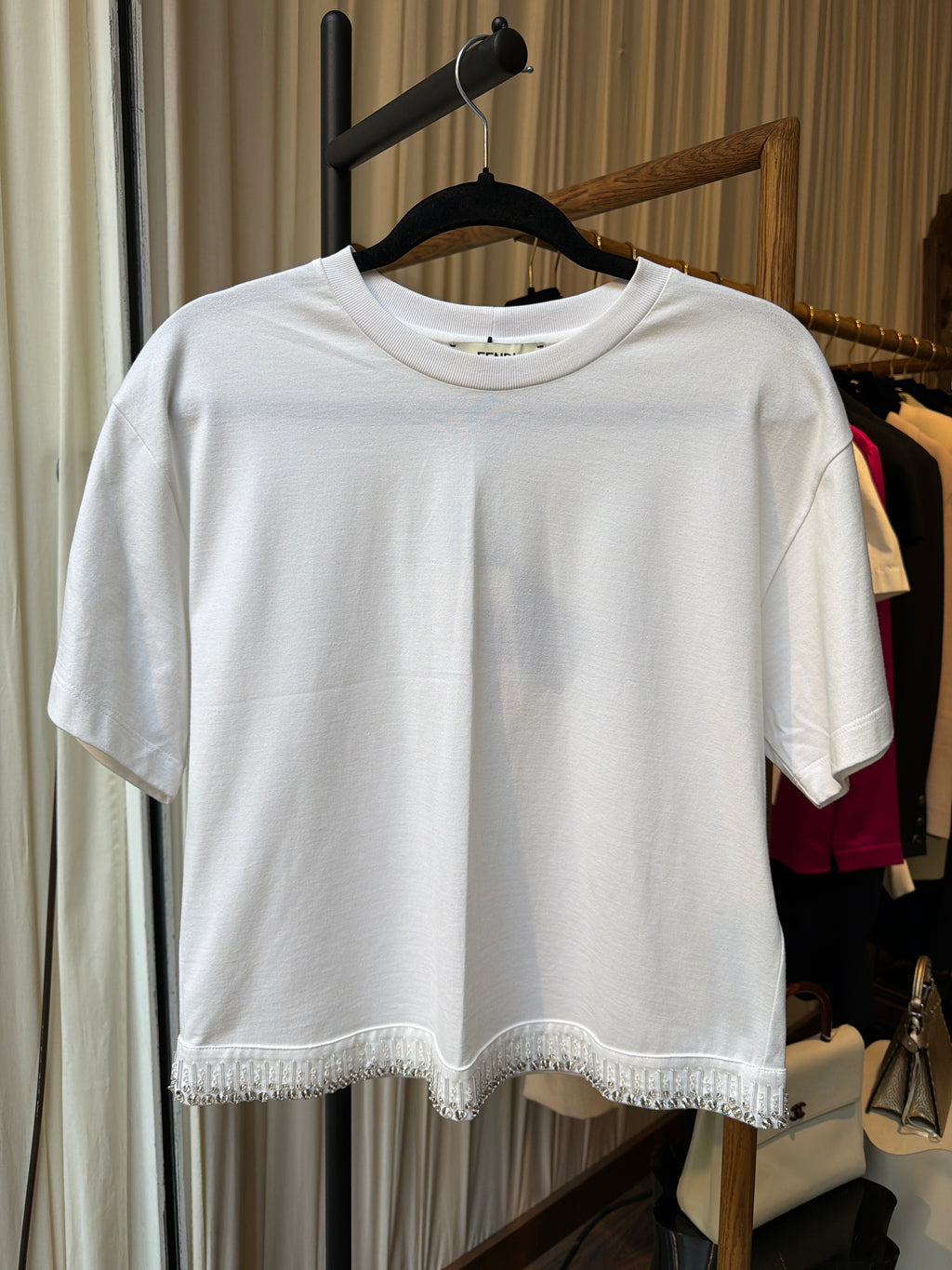 Fendi White Knitted Shirt Luxury Knit Top Size S