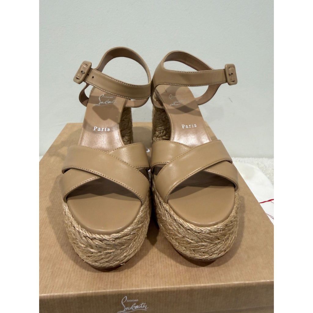 CHRISTIAN LOUBOUTIN 70mm Calakala Leather Sandals Size 40
