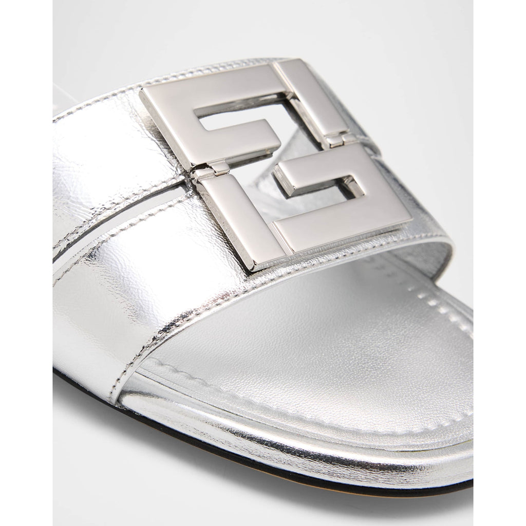 Fendi FFold Metallic Leather Sandals size 37.5 BNIB
