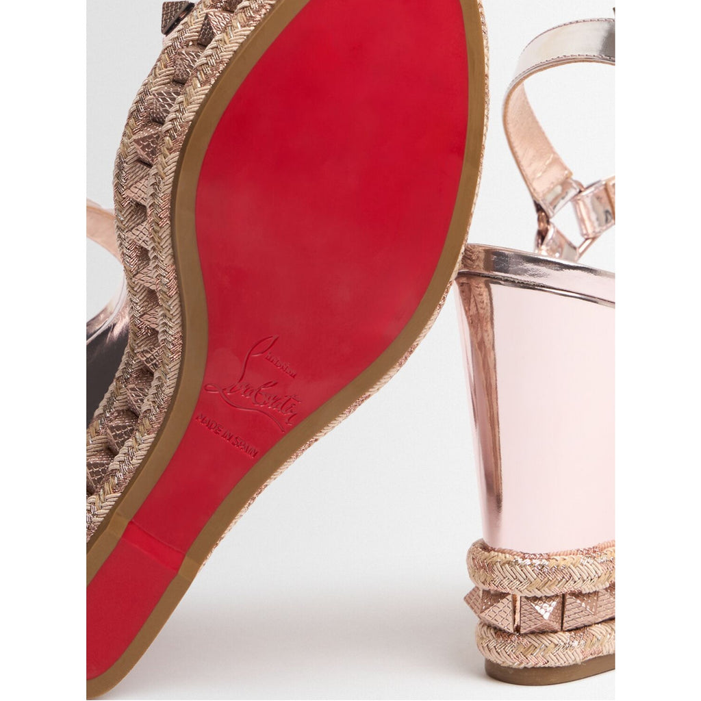 CHRISTIAN LOUBOUTIN
100mm Pyraclou Metallic Leather Wedges BNIB 41