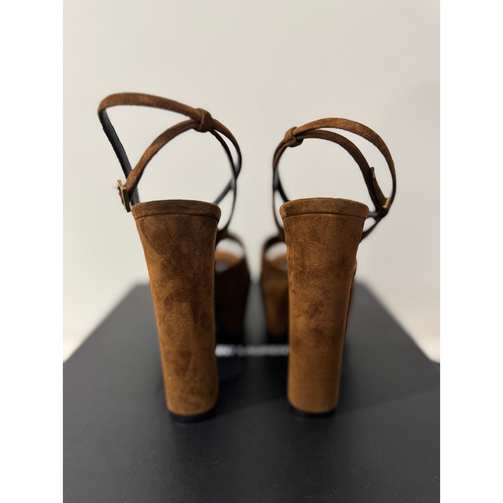 SAINT LAURENT JODIE PLATFORM SANDALS IN SUEDE LAND BNIB 38.5