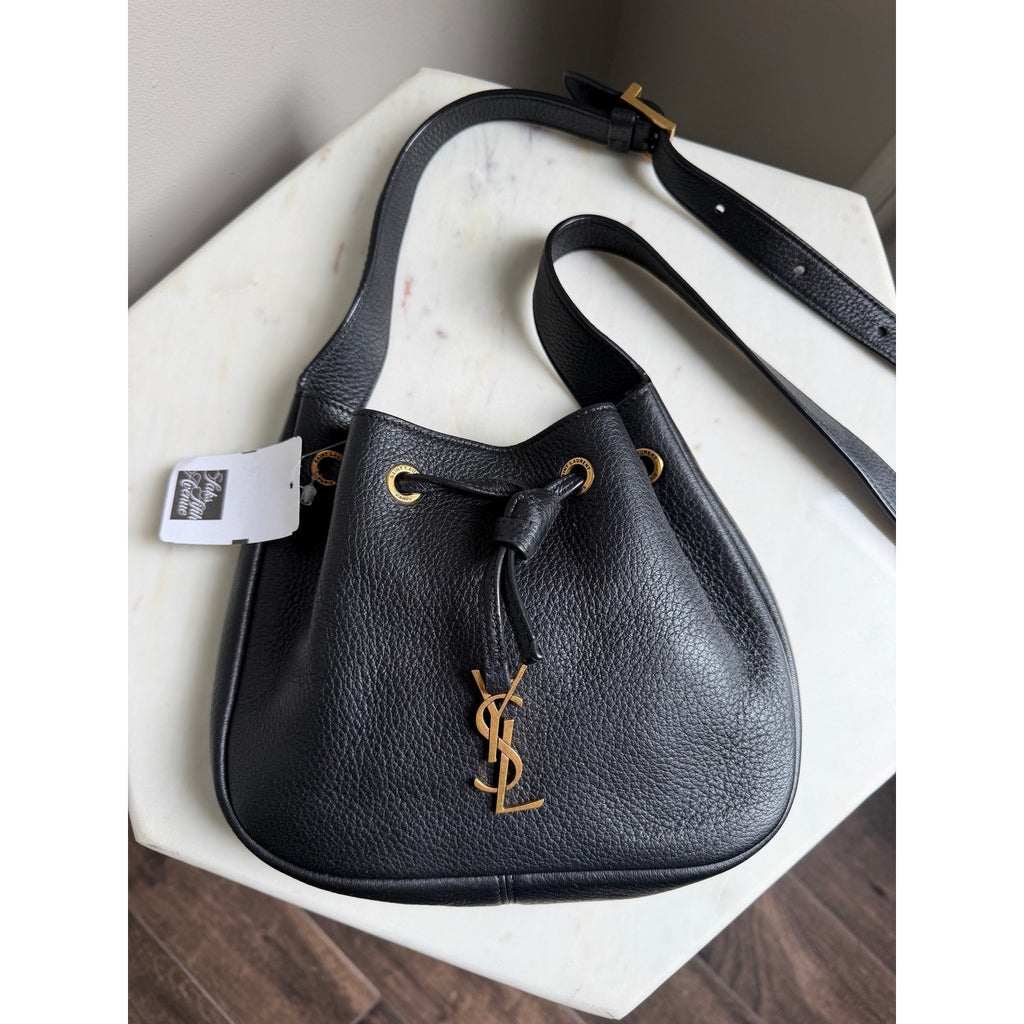 Saint Laurent Mini Paris Vii Black Leather Bag Gold Hardware NWT