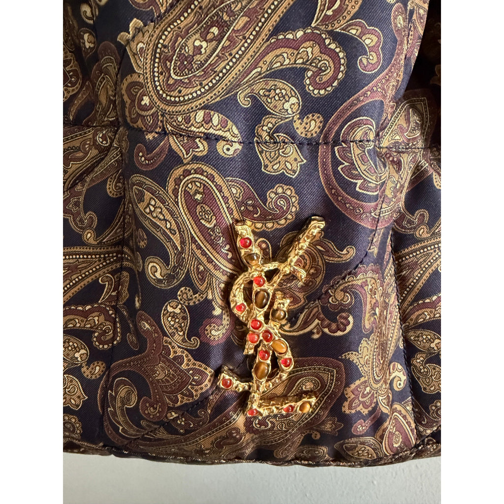 Saint Laurent YSL Jamie 4.3 Pochon Quilted Silk Shoulder Bucket Bag Multicolor
