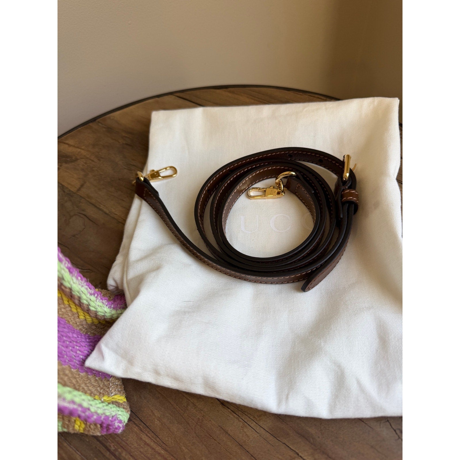 GUCCI Mini Jute Bag With Logo tote with crossbody strap NWT