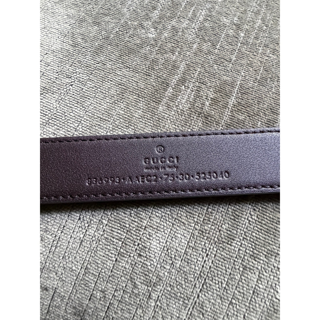Gucci Thin belt with half-Horsebit buckle Size 75 NWT