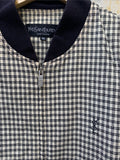 Yves Saint Laurent YSL Logo Check Bomber Jacket Black Cream