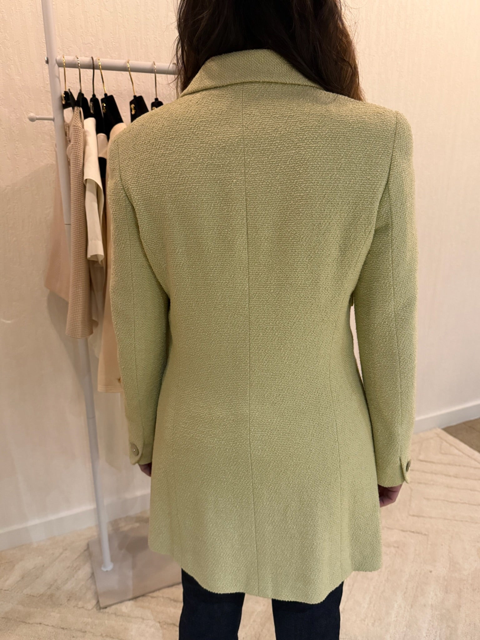 Chanel 1998 Light Green CC Button Blazer