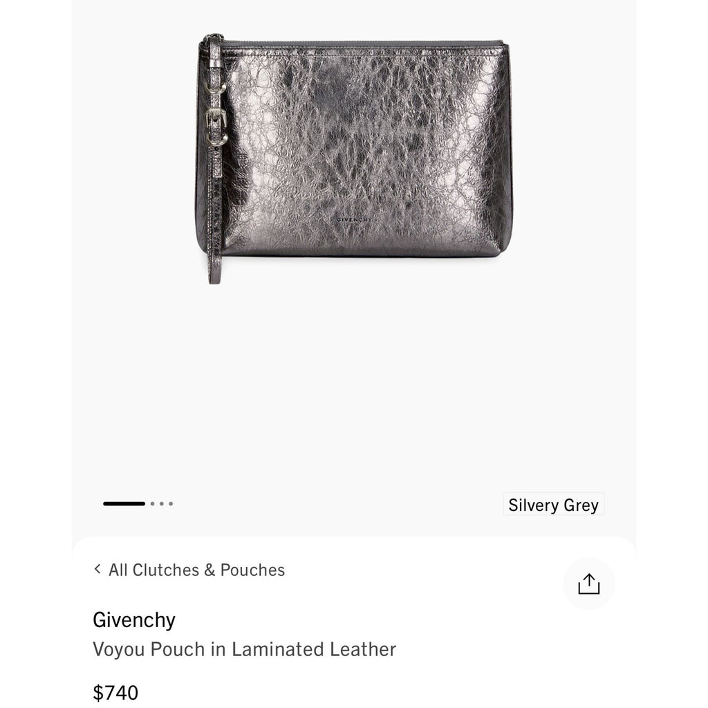 Givenchy Voyou metallic leather pouch NWT
