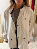 Saint Laurent Off White Double Pocket Windbreaker Jacket w/ Hood