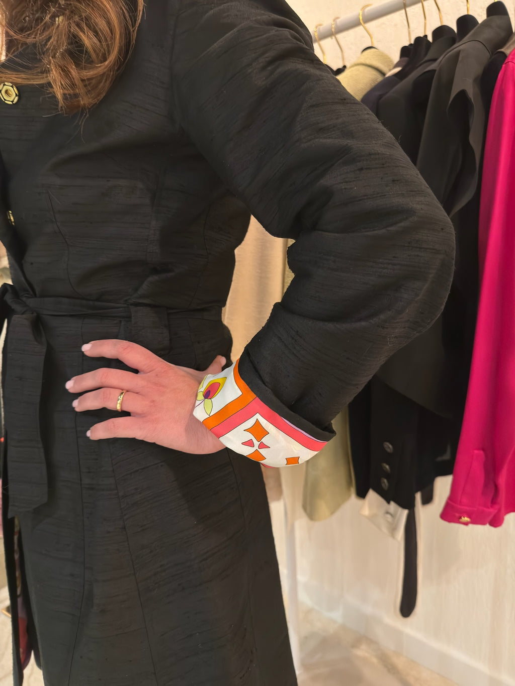 Dolce & Gabbana Black Jacket with Colorful Printed Silk Lining | IT 42 US 6