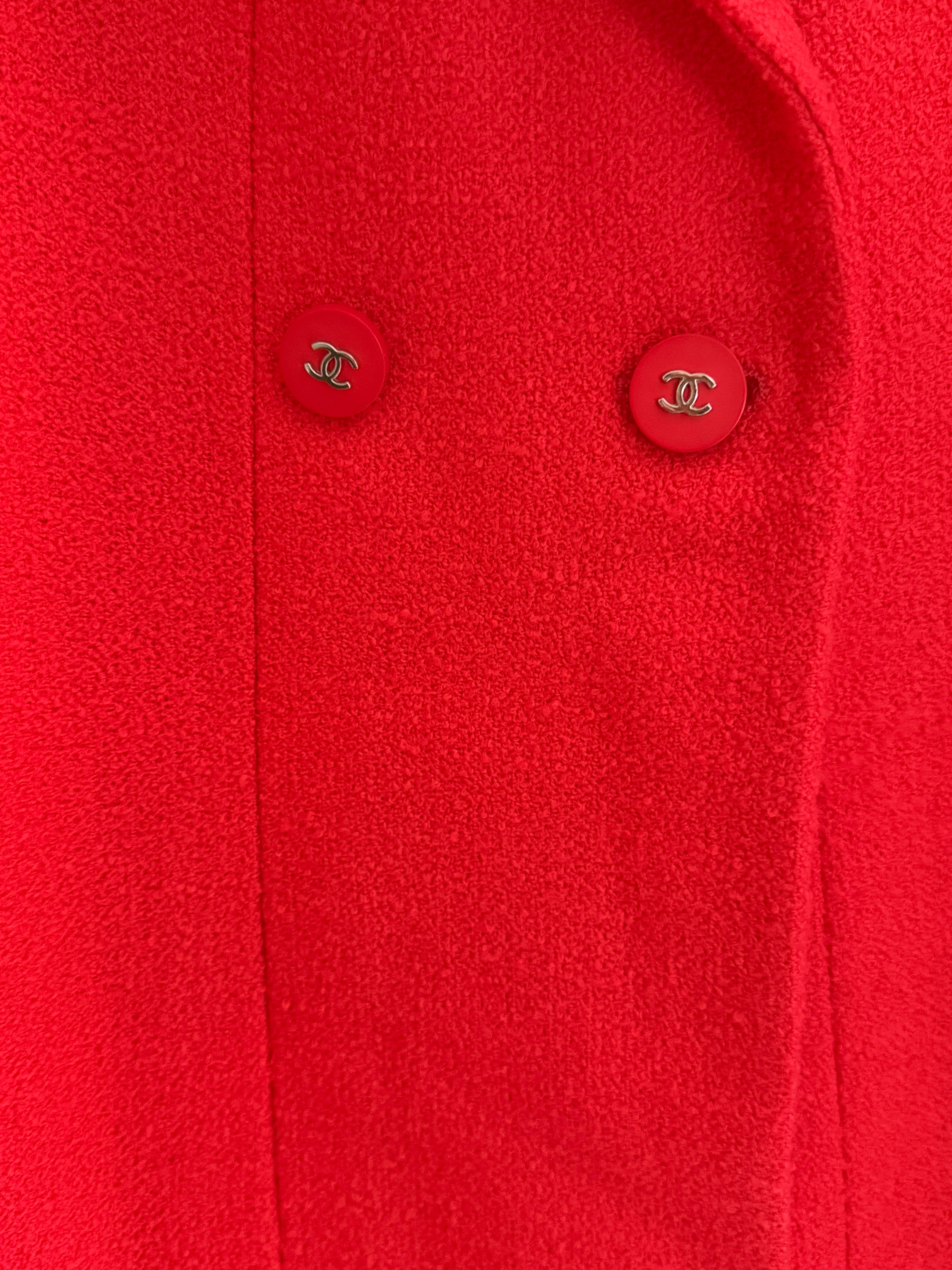 Chanel Vintage 1996 Red Tweed Boutique Blazer FR36