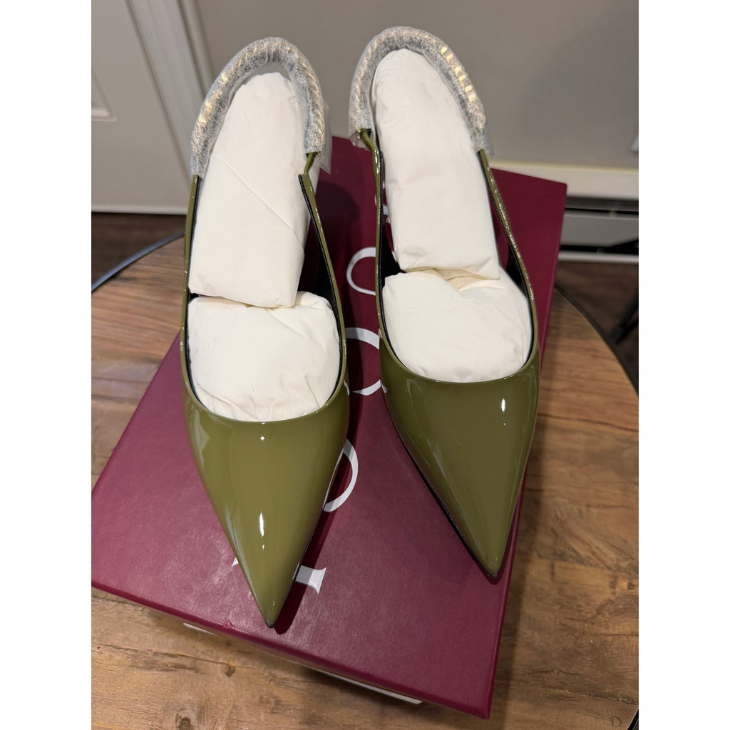 Gucci Signoria Green Patent slingback pump 38.5
