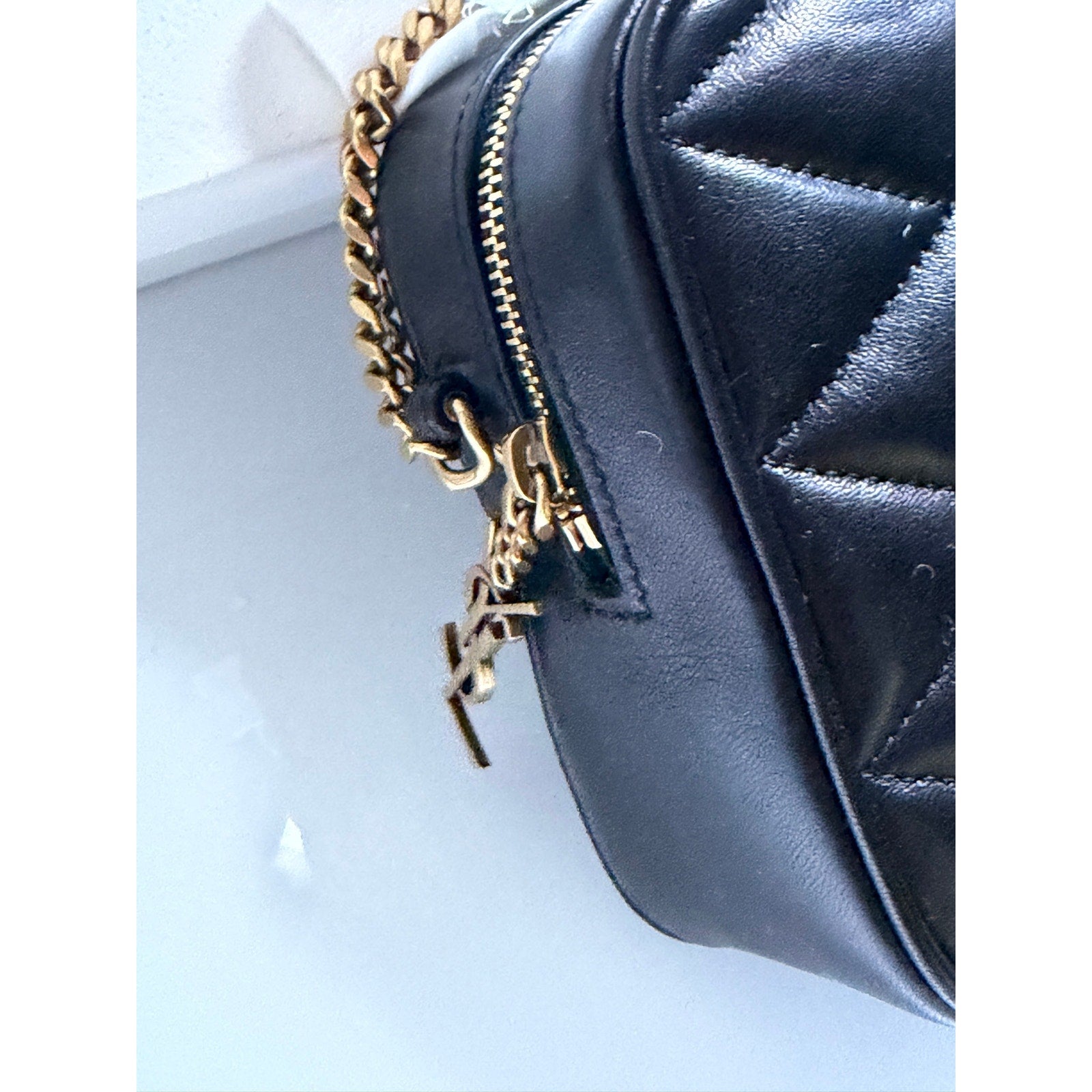 Saint Laurent Gaby Black Quilted Leather Camera Crossbody Bag BNIB