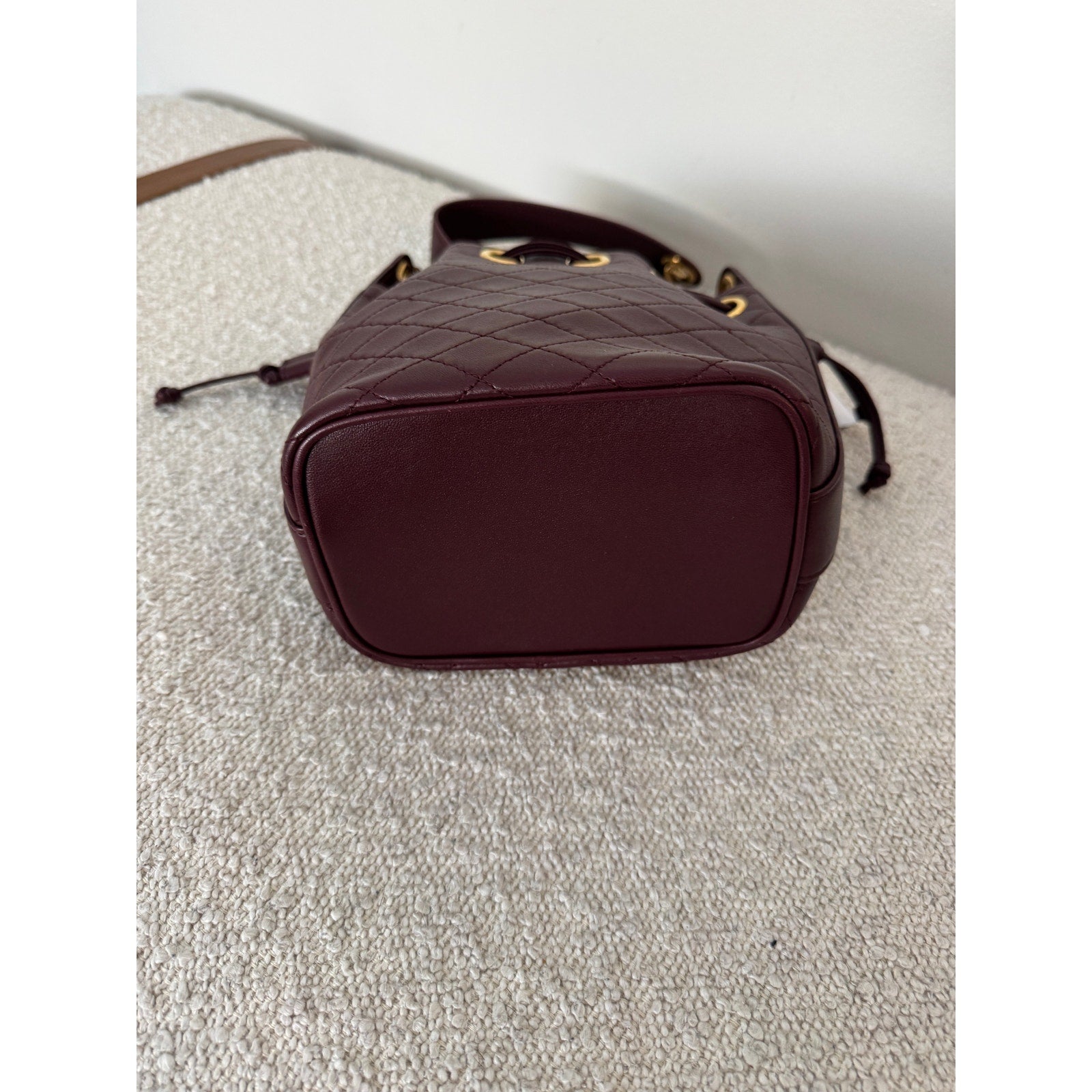 SAINT LAURENT Small Cassandre Quilted Bucket Bag NWT Hot Wine