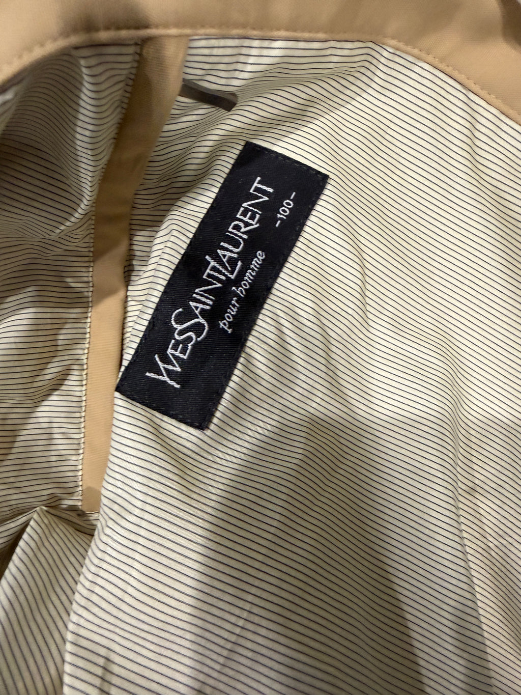 Yves Saint Laurent Vintage YSL Beige Windbreaker Bomber Jacket Size 100