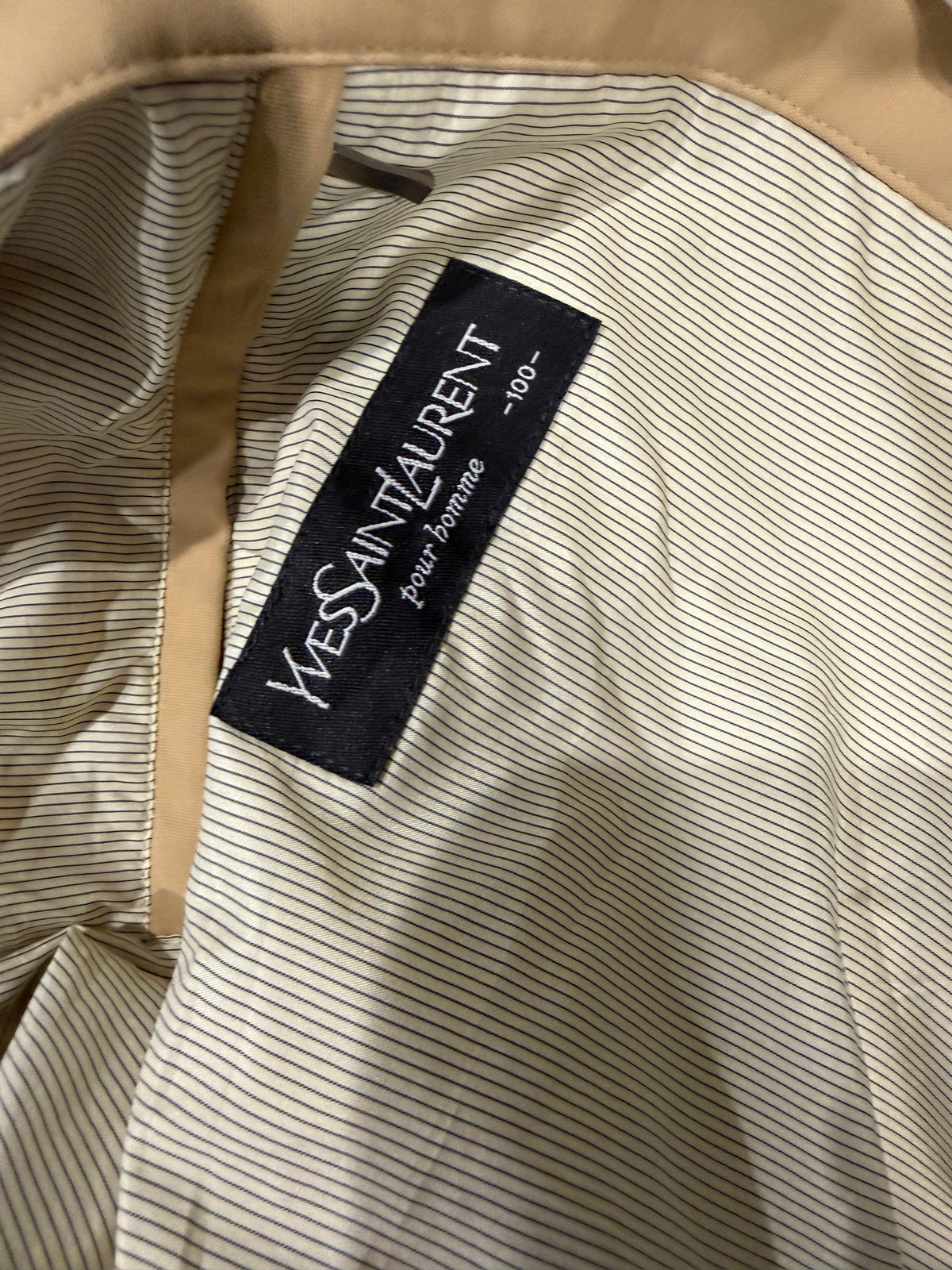 Yves Saint Laurent Vintage YSL Beige Windbreaker Bomber Jacket Size 100