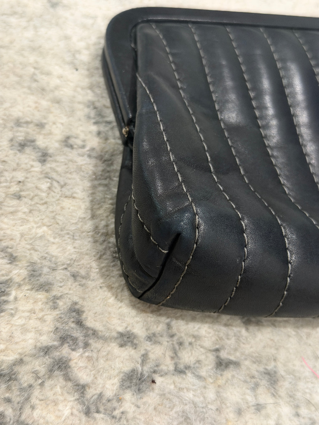 Chanel Black Vertical Quilted Mademoiselle Clutch 2005-2006