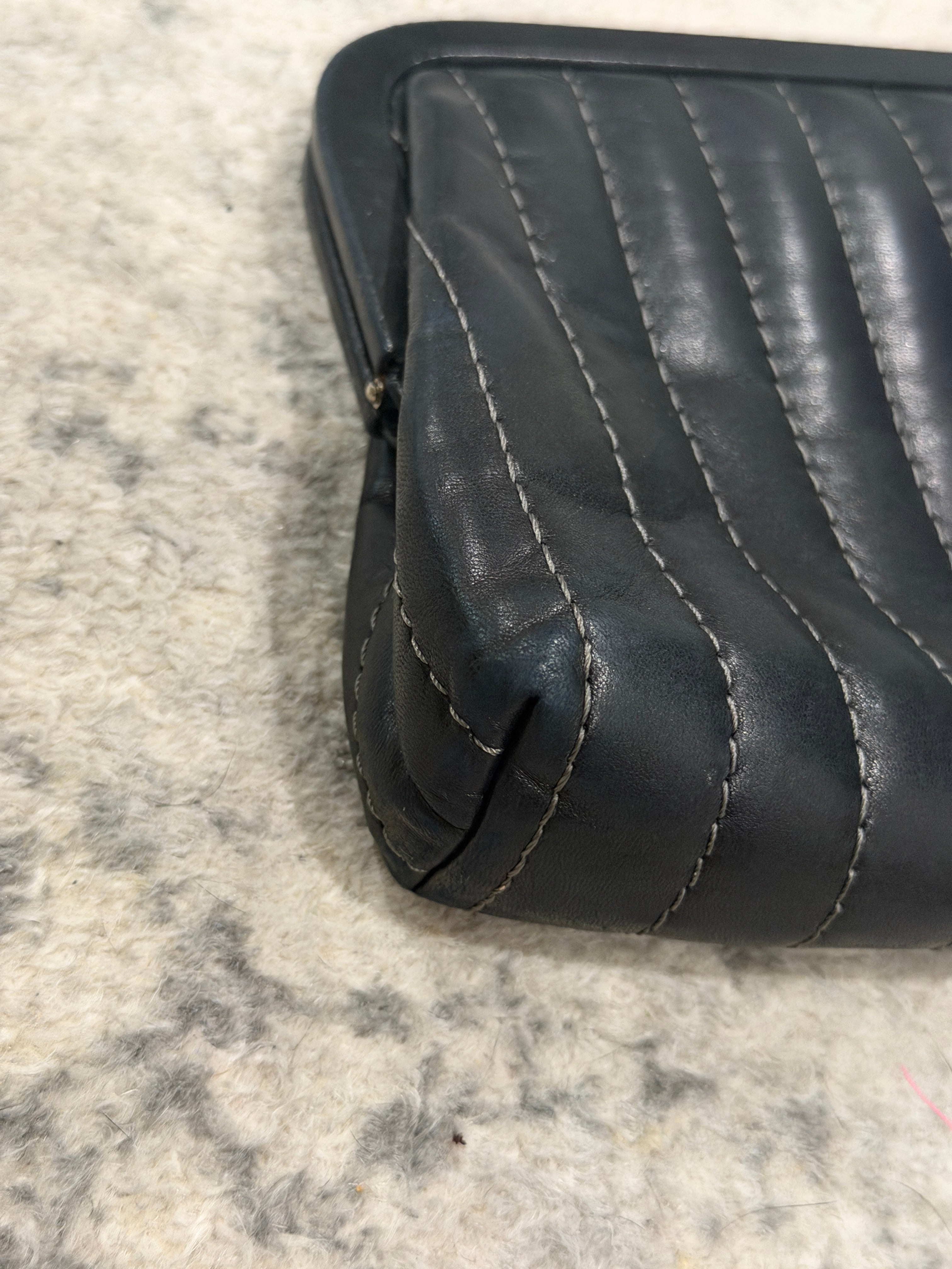 Chanel Black Vertical Quilted Mademoiselle Clutch 2005-2006