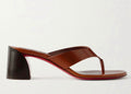 Christian Louboutin Janetonga 55 Brown Leather Block Heel Sandals 39
