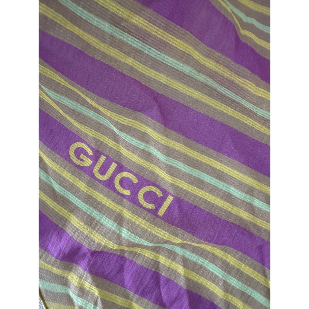 Gucci Baya Striped Silk Cotton Tank Top Multicolor One Size NWT