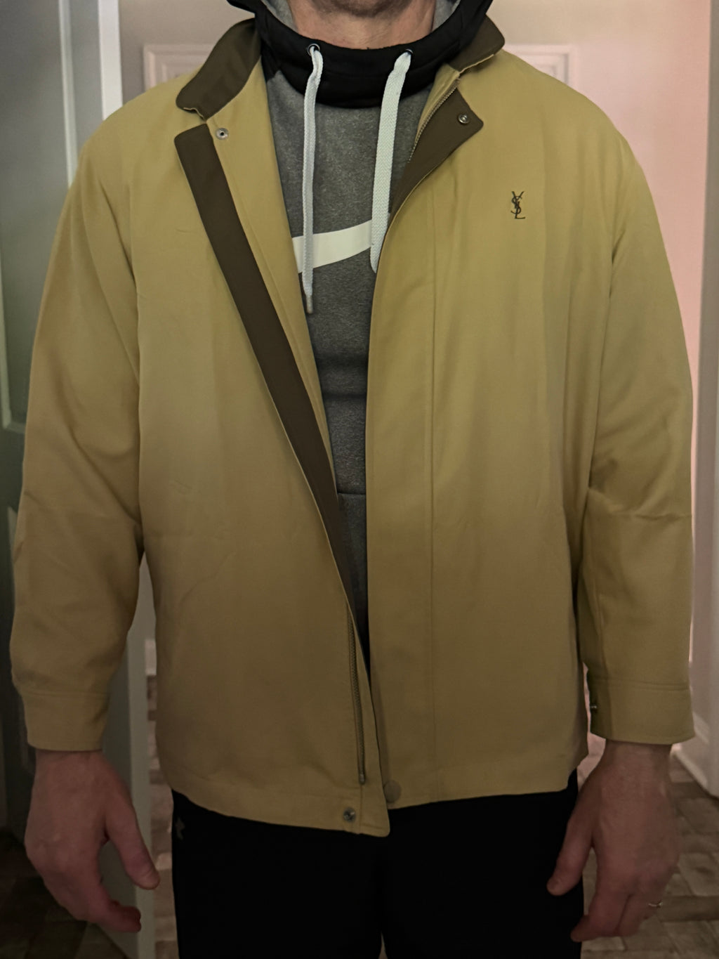 Saint Laurent Vintage Beige Bomber Windbreaker