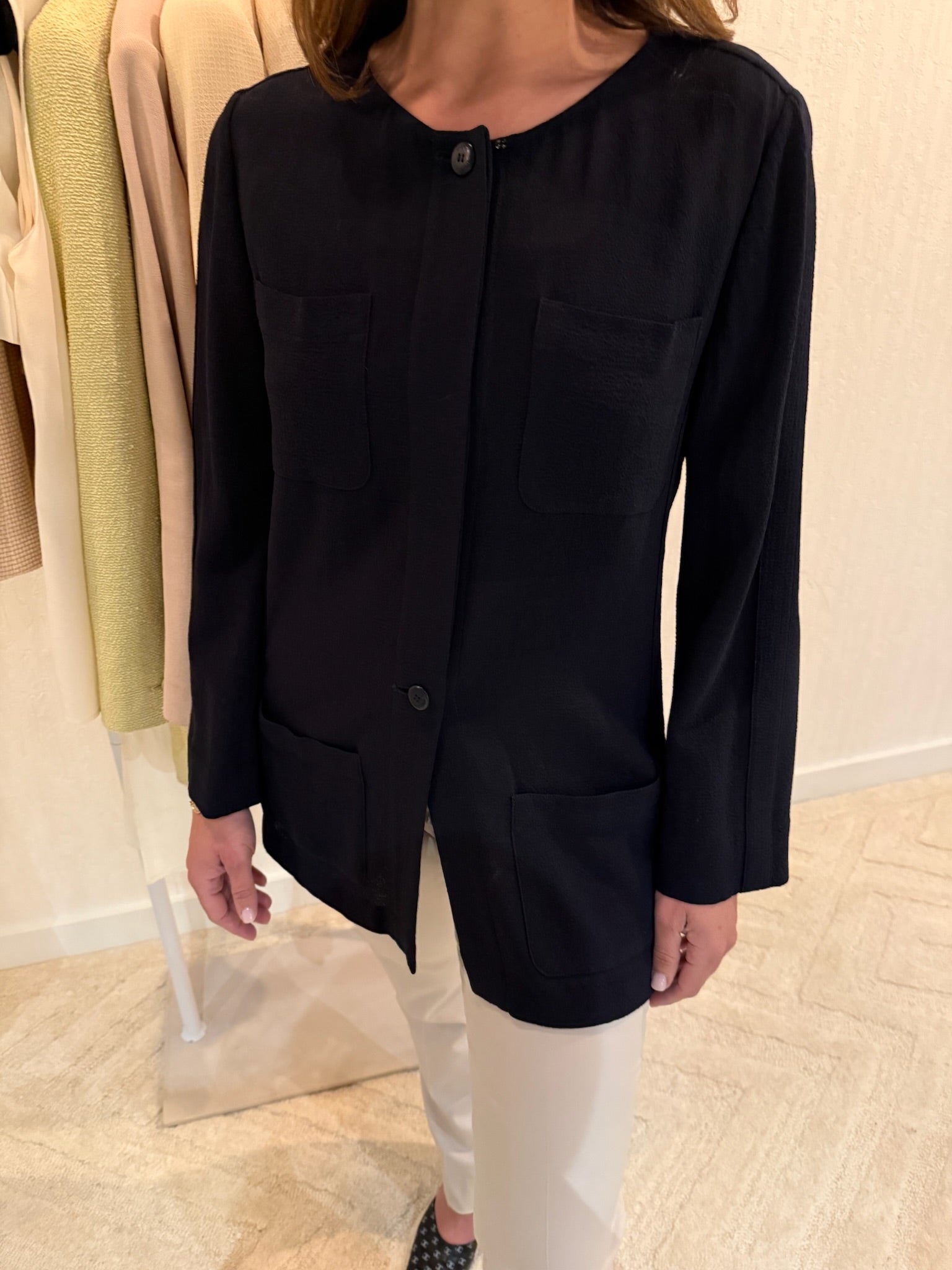 Chanel 1999 Blue Wool Blazer / Top FR38