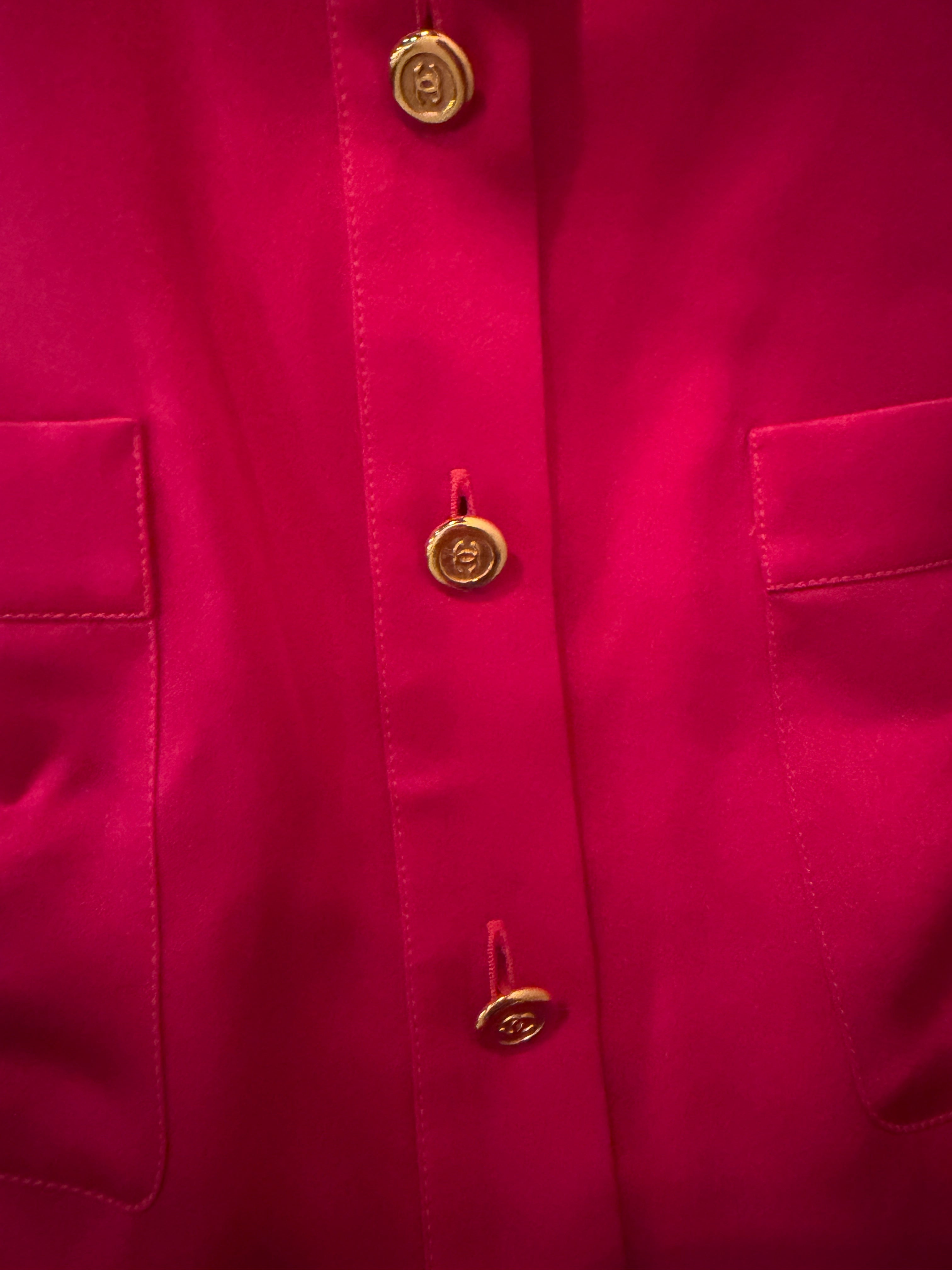 Chanel Fuscia  Button-Up Top