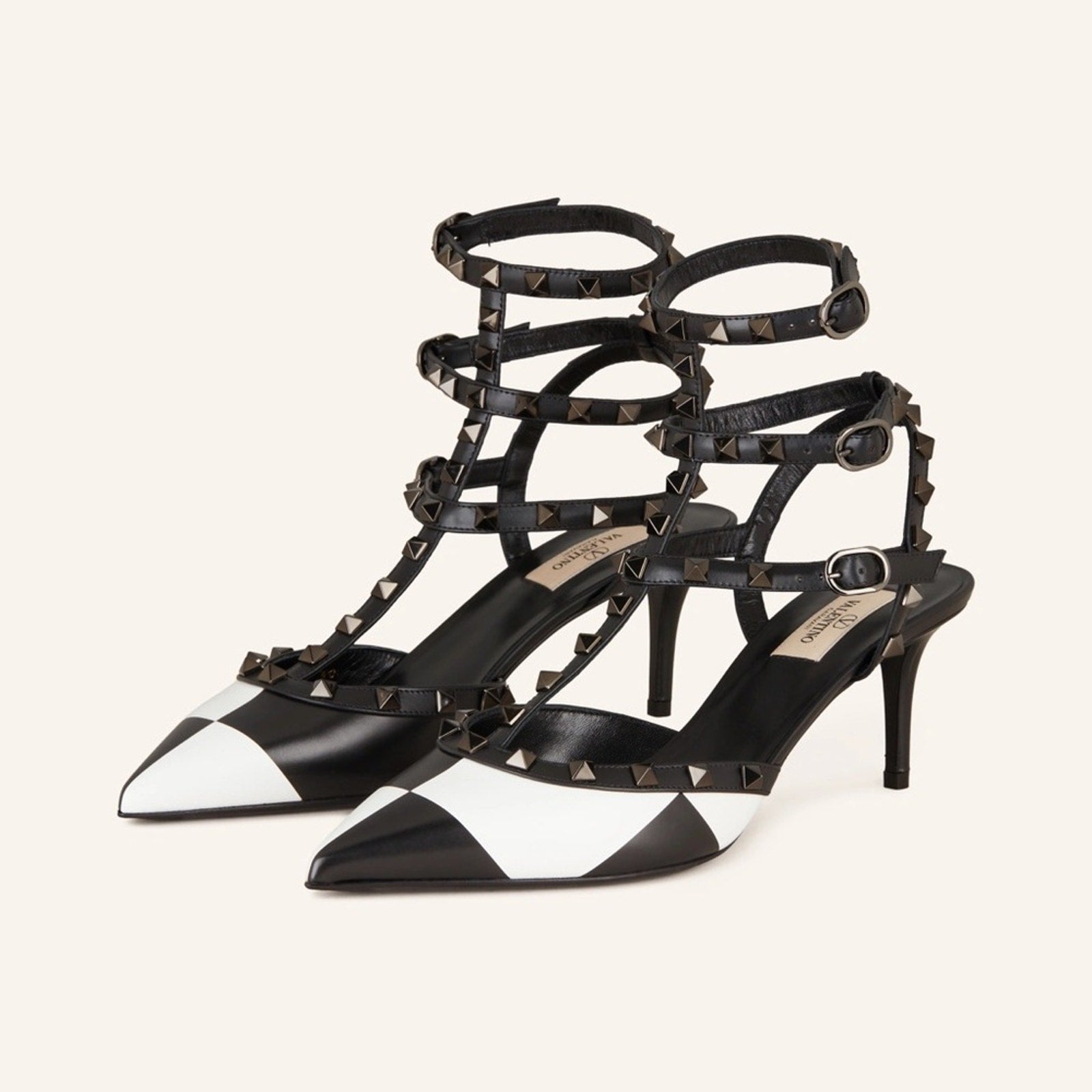 VALENTINO GARAVANI Rockstud 65 checked leather pumps BNIB 40